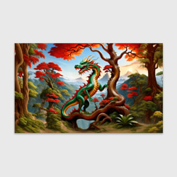 Бумага для упаковки 3D Зеленый деревянный дракон