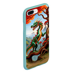 Чехол для iPhone 7Plus/8 Plus матовый Зеленый деревянный дракон - фото 2
