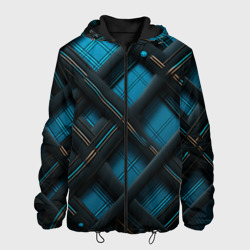 Мужская куртка 3D Тёмно-синяя диагональная клетка