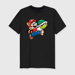 Мужская футболка хлопок Slim Марио несёт черепашку