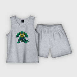 Детская пижама с шортами хлопок Злой крокодил