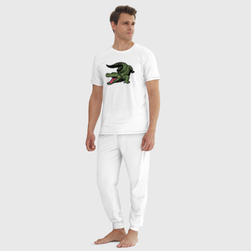 Мужская пижама хлопок Crocodile, цвет белый - фото 5