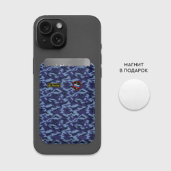 Картхолдер Magsafe магнитный Камуфляж синий - Виктор - фото 2