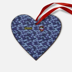 Деревянная игрушка Сердце Камуфляж синий - Виктор