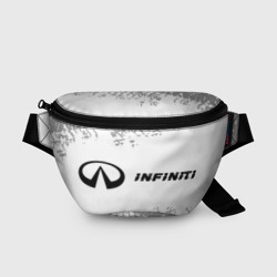 Поясная сумка 3D Infiniti speed на светлом фоне со следами шин по-горизонтали