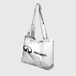 Пляжная сумка 3D Infiniti speed на светлом фоне со следами шин по-горизонтали - фото 2
