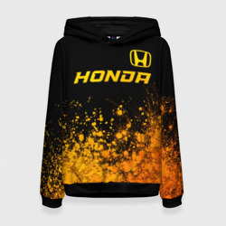 Женская толстовка 3D Honda - gold gradient посередине