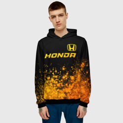 Мужская толстовка 3D Honda - gold gradient посередине - фото 2