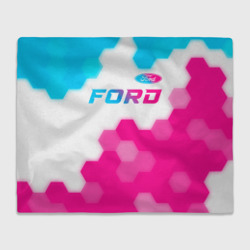 Плед 3D Ford neon gradient style посередине