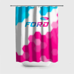 Штора 3D для ванной Ford neon gradient style посередине