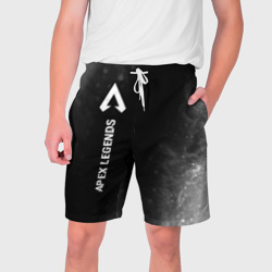 Мужские шорты 3D Apex Legends glitch на темном фоне по-вертикали