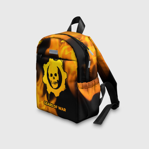 Детский рюкзак 3D с принтом Gears of War - gold gradient, вид сбоку #3