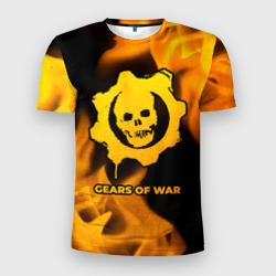 Мужская футболка 3D Slim Gears of War - gold gradient