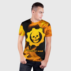 Мужская футболка 3D Slim Gears of War - gold gradient - фото 2