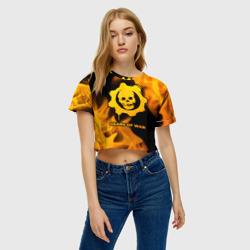 Женская футболка Crop-top 3D Gears of War - gold gradient - фото 2