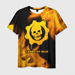 Мужская футболка 3D Gears of War - gold gradient