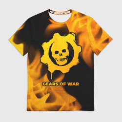 Мужская футболка 3D Gears of War - gold gradient