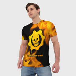 Мужская футболка 3D Gears of War - gold gradient - фото 2