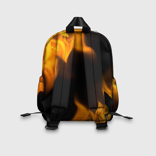 Детский рюкзак 3D с принтом Gears of War - gold gradient, вид сзади #2