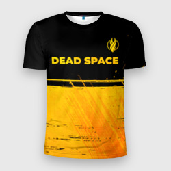 Мужская футболка 3D Slim Dead Space - gold gradient посередине