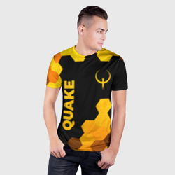 Мужская футболка 3D Slim Quake - gold gradient вертикально - фото 2