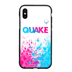 Чехол для iPhone XS Max матовый Quake neon gradient style посередине