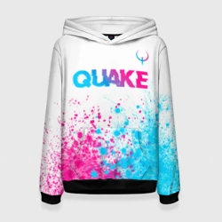 Женская толстовка 3D Quake neon gradient style посередине