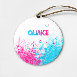 Деревянная игрушка круг Quake neon gradient style посередине