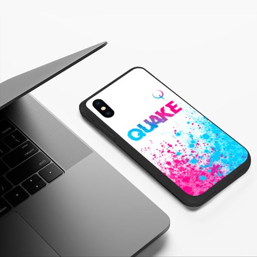 Чехол для iPhone XS Max матовый Quake neon gradient style посередине - фото 5