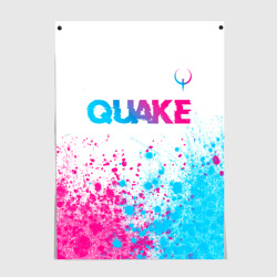 Постер Quake neon gradient style посередине