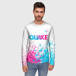 Мужской лонгслив 3D Quake neon gradient style посередине - фото 2