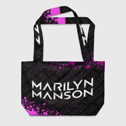 Пляжная сумка 3D Marilyn Manson rock legends по-горизонтали