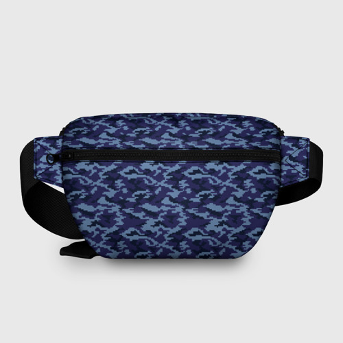 Поясная сумка 3D с принтом Камуфляж синий - Вадим, вид сзади #1