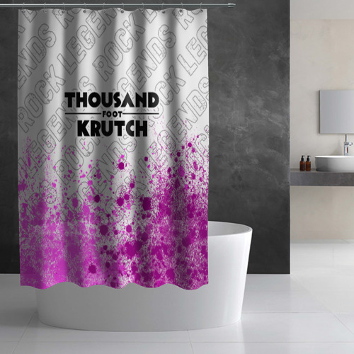 Штора 3D для ванной Thousand Foot Krutch rock legends посередине - фото 3