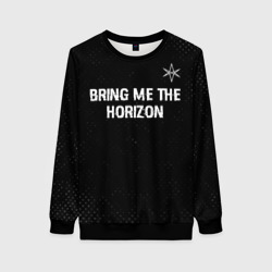 Женский свитшот 3D Bring Me the Horizon glitch на темном фоне посередине