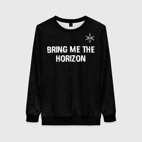 Женский свитшот 3D Bring Me the Horizon glitch на темном фоне посередине, цвет 3D печать