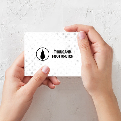 Поздравительная открытка Thousand Foot Krutch glitch на светлом фоне по-горизонтали, цвет белый - фото 3