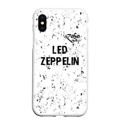 Чехол для iPhone XS Max матовый Led Zeppelin glitch на светлом фоне посередине