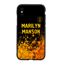 Чехол для iPhone XS Max матовый Marilyn Manson - gold gradient посередине