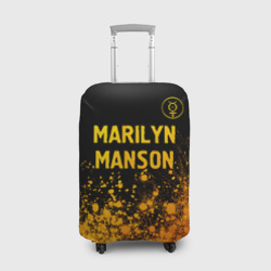 Чехол для чемодана 3D Marilyn Manson - gold gradient посередине