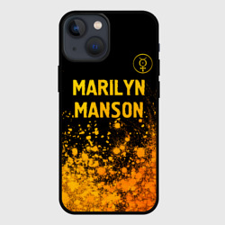 Чехол для iPhone 13 mini Marilyn Manson - gold gradient посередине