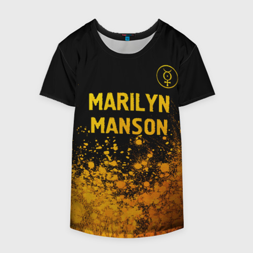 Накидка на куртку 3D Marilyn Manson - gold gradient посередине, цвет 3D печать - фото 4