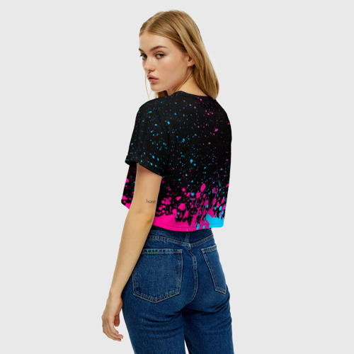 Женская футболка Crop-top 3D The Killers - neon gradient посередине, цвет 3D печать - фото 5