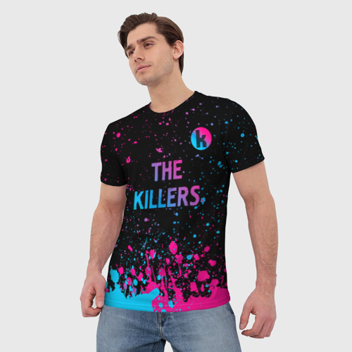 Мужская футболка 3D The Killers - neon gradient посередине, цвет 3D печать - фото 3