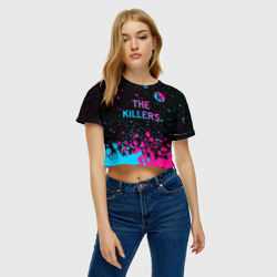 Женская футболка Crop-top 3D The Killers - neon gradient посередине - фото 2