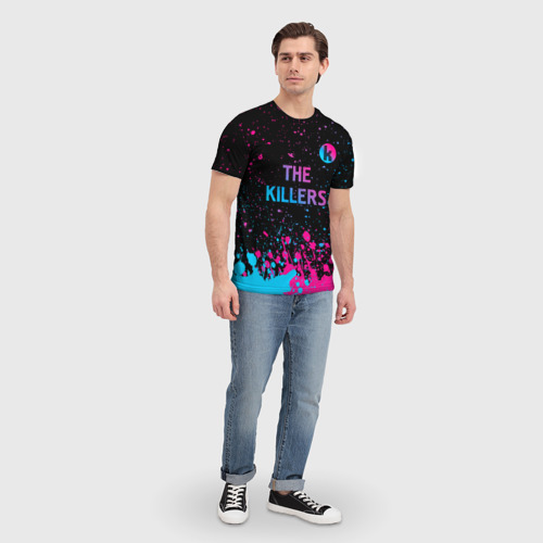Мужская футболка 3D The Killers - neon gradient посередине, цвет 3D печать - фото 5
