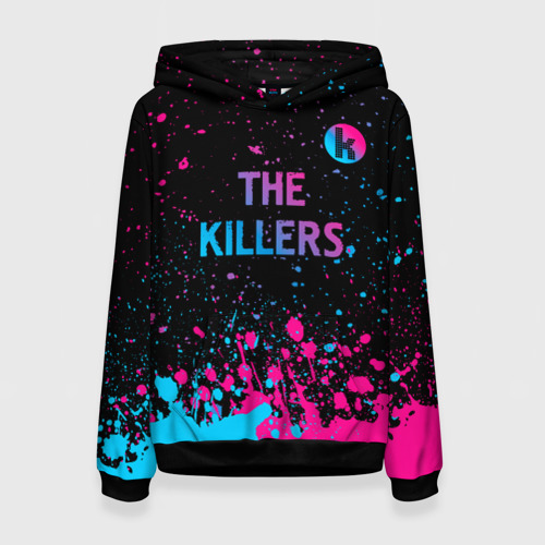 Женская толстовка с принтом The Killers - neon gradient посередине, вид спереди №1