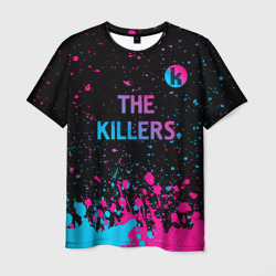 Мужская футболка 3D The Killers - neon gradient посередине