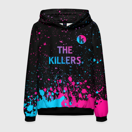 Мужская толстовка 3D The Killers - neon gradient посередине, цвет черный