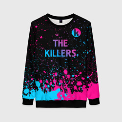 Женский свитшот 3D The Killers - neon gradient посередине